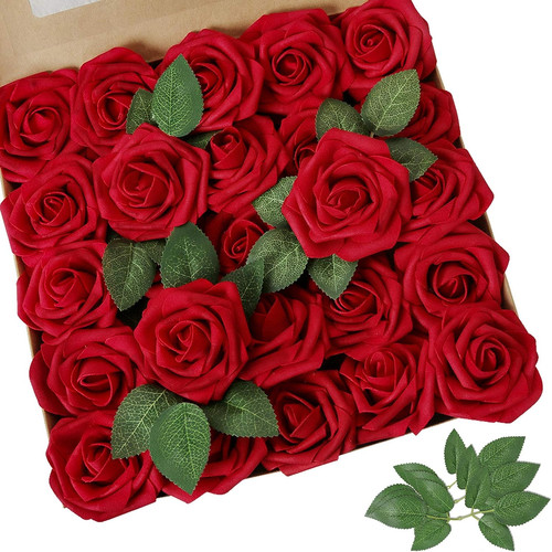 Amyhomie dark red rose 25pcs - dark,