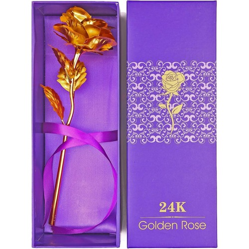 24k golden rose artificial - 24k, rose,