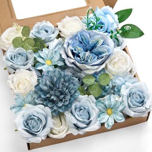 Blue artificial flowers - artificial,